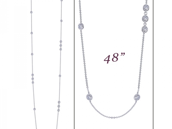 Silver & Simulated Diamond Necklace by Lafonn Jewelry